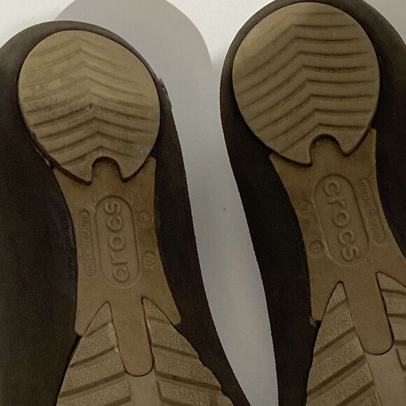 Crocs Women's Brown Marnie Suede Tip Ballet Flat Shoes Size 9 - Picture 9 of 10